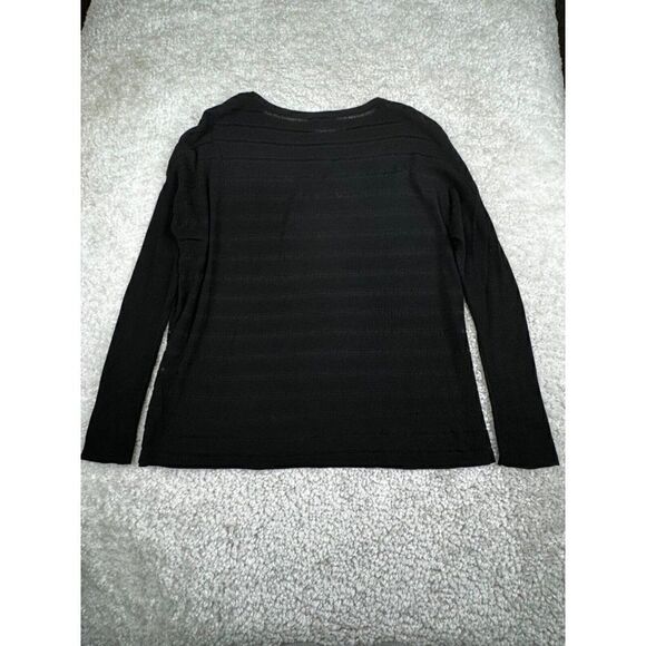 Eileen Fisher Black Viscose Sheer Oversized Lightweight Sweater - Picture 2 of 6